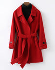 Women’s Reversible Cashmere Coat – Elegant Loose-Fit Wool Blend Outerwear
