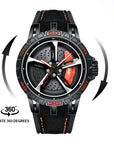 🏎️ Wheel-Inspired Racing Watch – 3D Hollow Design | Quartz Precision | 6 Colorways