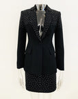 WOMEN Rhinestone Slim Fit One Button Suit Coat & Skirt Set