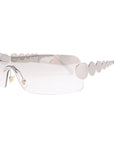 Women’s One-Piece Rimless Sunglasses – Concave Styling with Bold Elegance