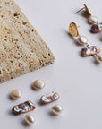Women’s Lavender Baroque Pearl Earrings – Natural Irregular Pipa Bead Studs