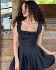 Women’s Fashion Fishbone Corset Dress – Sleek Black One-Step Skirt Elegance