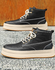 Men’s British Style Platform Sneakers - Height-Increasing Microfiber Casual Shoes