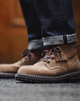 Men's Vintage Work Boots 🇺🇸 | Sand Suede Leather 🟤 | Flat Heel Mid-Top ⚒️ (EU 38-45)