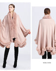 Rex Rabbit Fur Collar Shawl – Imitation Cashmere Cardigan