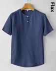 Men’s Cotton & Linen Casual T-Shirt – Short Sleeve Summer Essential