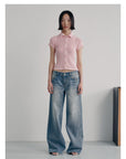 Women's Knit Set – Flip Collar Cardigan + Ice Silk Tee