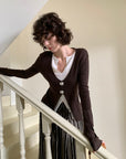 Waist-tight Slimming Two-piece Knitted Shirt