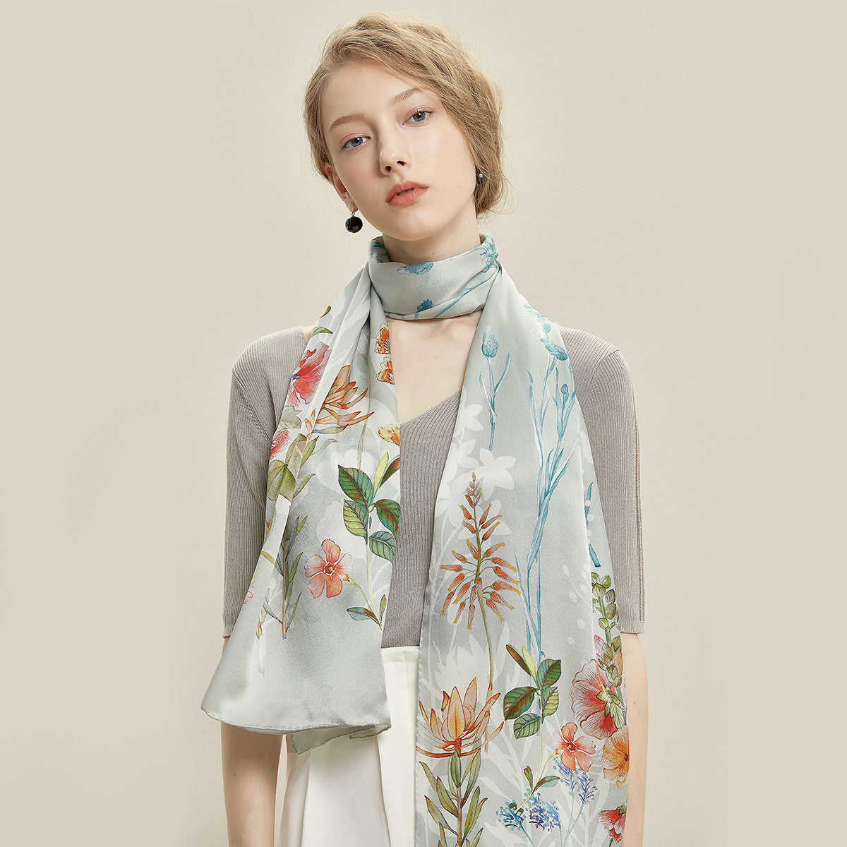 🦋✨ Jewel Butterfly Silk Scarf – Wearable Art for the Discerning Woman