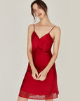 🌙 Women’s 100% Mulberry Silk Pajama Set – Sexy & Sophisticated (Wine Red/Off-White, M-XL)