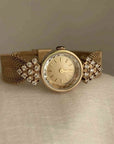 Woven Strap Retro Court Style Retro Gold, Round Small Watch For Women
