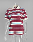 Women's Stripe Polo Shirt – Cotton