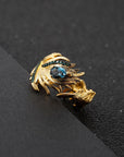 💍 London Blue Topaz Ring – Modern Geometric Elegance