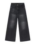 Loose Straight Cut Cotton Blend Jeans