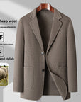 Men 70% Wool Slim Fit Business Suit Jacket – Premium Sheep Wool Blend Single-Breasted Blazer