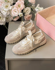 Women’s Flat Bottom Stitching Sneakers – Korean-Style Suede Low-Top Comfort Shoes