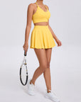 Women’s Casual Bra Skirt Running Outfit – Breathable Tennis & Fitness Two-Piece Set