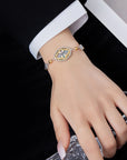Four-Leaf Clover Shell Bracelet – Sterling Silver Luck