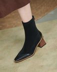 Women’s Thick Heel Pointed Toe Short Boots
