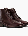 Men Retro Martin Boots – Classic American Lace-Up PU Leather Ankle Boots with Rubber Sole