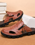 Men's Fashion Half Slippers - LazyBones' Casual Shoes (Black/Reddish Brown/Yellowish Brown)