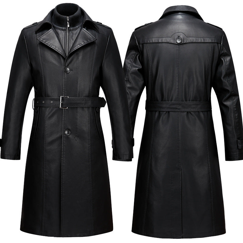 Men’s Genuine Sheepskin Leather Coat – Removable Liner Premium Black Jacket