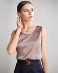 Gilet femme en soie de mûrier 6A – Gilet sans manches en satin (8 coloris, S-XXL)
