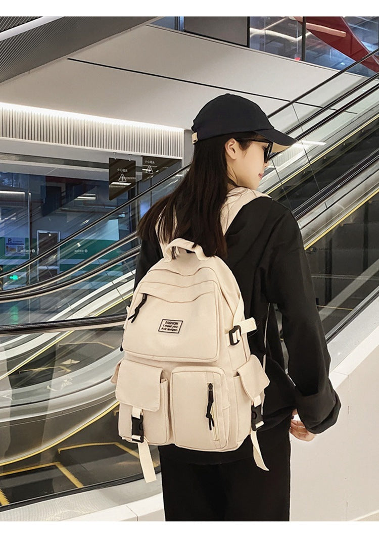 Unisex Trendy Nylon Backpack – Lightweight School & Travel Everyday Bag