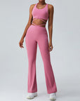 Women's Sculpting Yoga Set – Sexy Crisscross Back Tank & Flattering Horn-Leg Pants