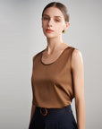 Gilet femme en soie de mûrier 6A – Gilet sans manches en satin (8 coloris, S-XXL)