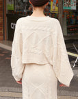 Women’s Knitted Bat-Sleeve Sweater & Skirt Set – Sweet Elegance with Effortless Comfort