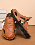 Men's Fashion Half Slippers - LazyBones' Casual Shoes (Black/Reddish Brown/Yellowish Brown)