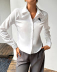 Women’s Casual Open-Front Long Sleeve Shirt – Minimalist Chic with Everyday Elegance