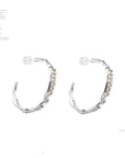 ✨ Silver C-Hoop Earrings – Gold/Silver Plated Alloy | 4.1cm Statement Hoops