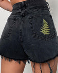 Vintage Black Denim Shorts for Women – Edgy & Effortless