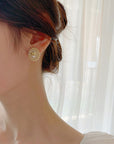 Boucles d'oreilles pendantes vintage en perles de Hong Kong – Créoles rétro chic en cuivre avec tiges en argent 925
