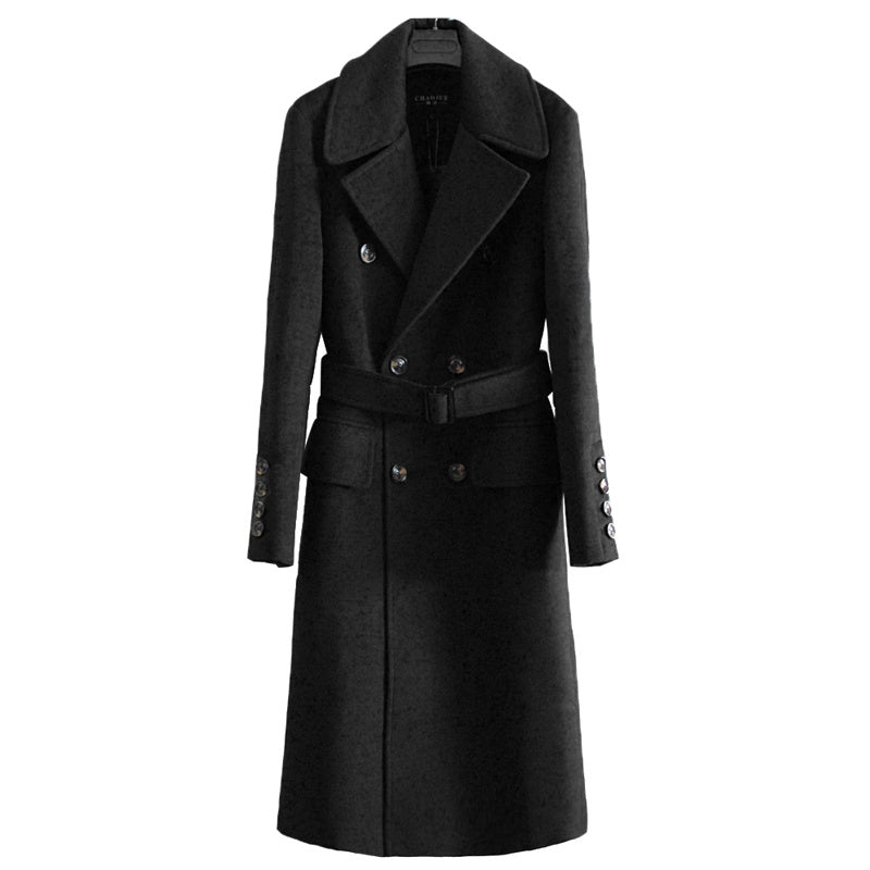 Men’s Extra-Long Sweater Coat with Belt – Refined Winter Statement