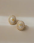 Boucles d'oreilles pendantes vintage en perles de Hong Kong – Créoles rétro chic en cuivre avec tiges en argent 925