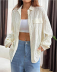 Women’s Loose Color Block Sweater – Relaxed Chic in Apricot