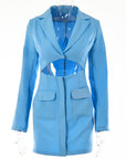 Women’s Blazer Dress Suit – Notched Collar Hollow-Out Button Jacket Style