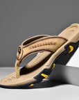 Genuine Leather Flip Flops Outdoor Wear Non-slip