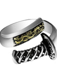 S925 Silver Retro Ring Men