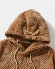 Men’s Khaki Hooded Sweater – European & American Style Autumn Pullover