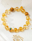 Women’s Yellow Transparent Glass Bracelet – Elegant Glow with Chinese Charm