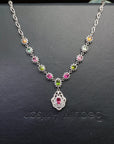 Women’s Natural Brazilian Tourmaline Necklace – Sterling Silver Pendant
