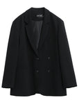 Women’s Loose Double-Breasted Suit Jacket – Chic Street Elegance