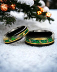 8mm Black Rose Gold Tungsten Ring – Unisex Electroplated Wedding Band – Scratch-Proof Luxury