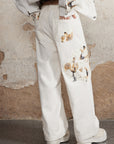 Men's Color-Block Denim Pants - Straight Leg Streetwear Jeans