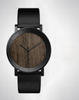 Wooden Watch Men – Natural Walnut Wood Quartz Analog Wristwatch with Leather Strap 3ATM Waterproof