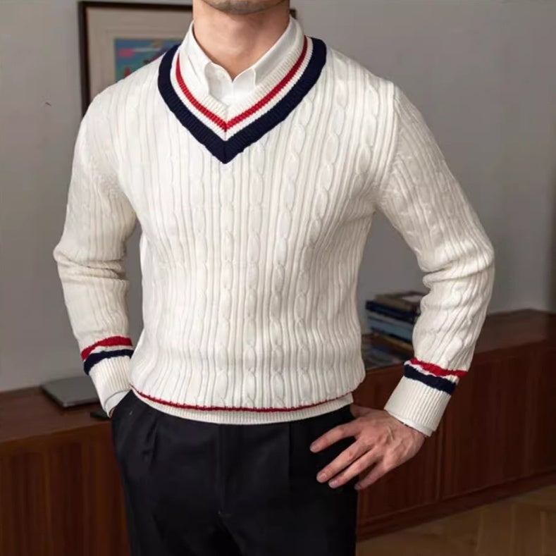Men’s V-Neck Cardigan Sweater – Casual Comfort with Timeless Style